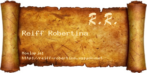 Reiff Robertina névjegykártya